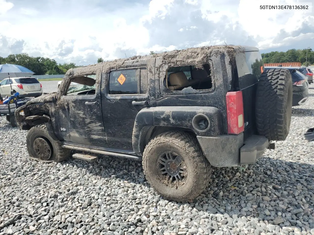 2007 Hummer H3 VIN: 5GTDN13E478136362 Lot: 62877855