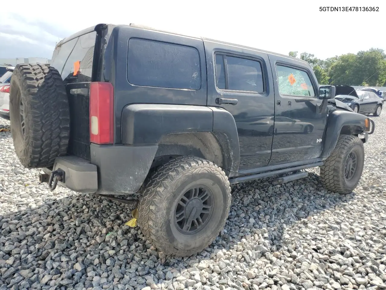2007 Hummer H3 VIN: 5GTDN13E478136362 Lot: 62877855