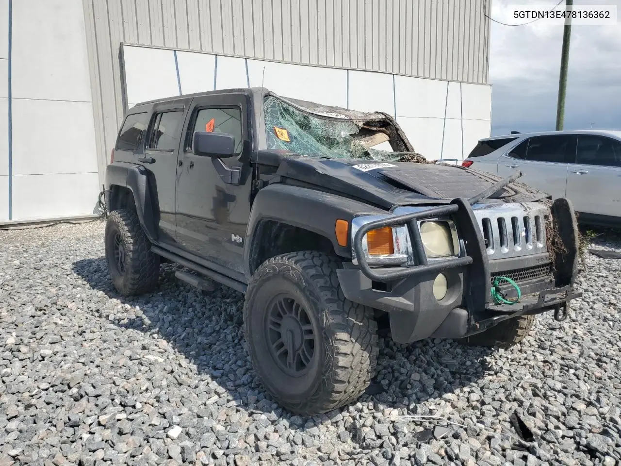 2007 Hummer H3 VIN: 5GTDN13E478136362 Lot: 62877855