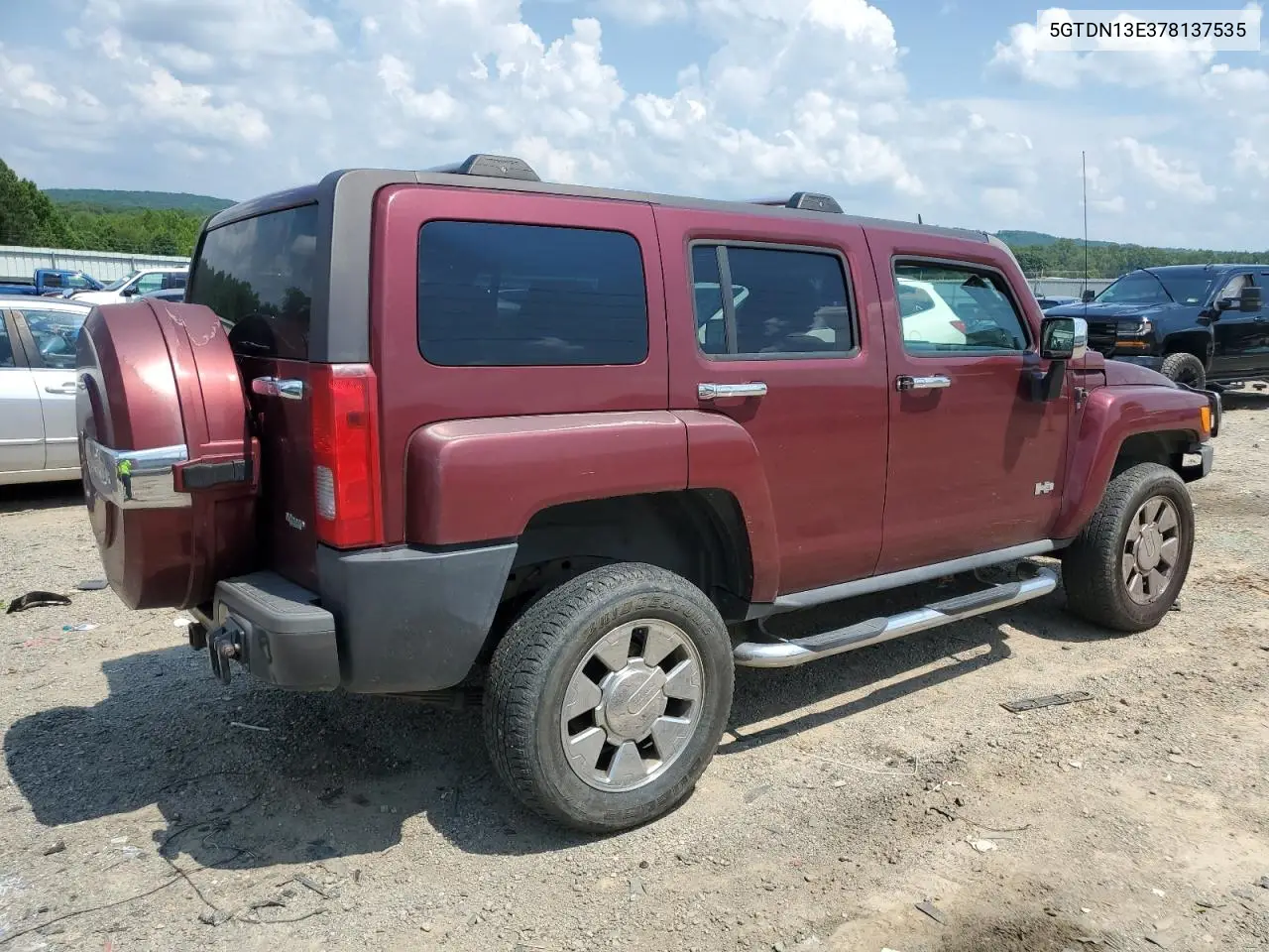 2007 Hummer H3 VIN: 5GTDN13E378137535 Lot: 62911525