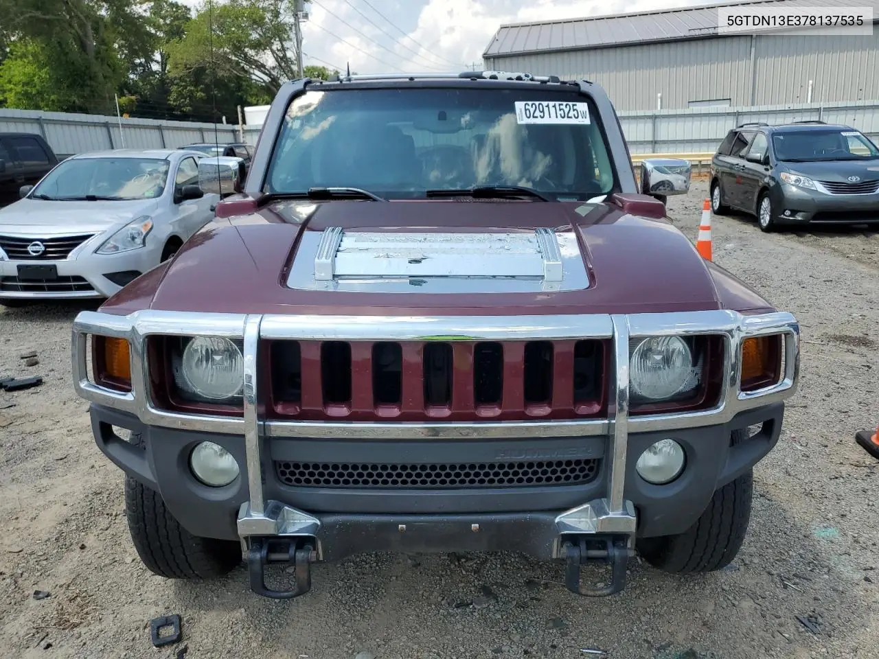 2007 Hummer H3 VIN: 5GTDN13E378137535 Lot: 62911525
