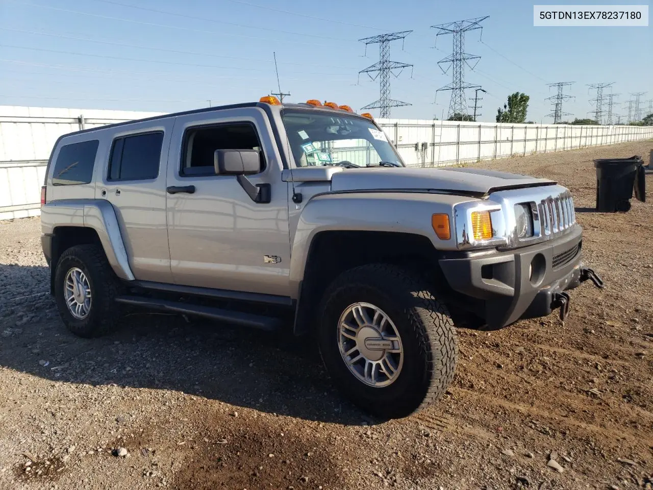 2007 Hummer H3 VIN: 5GTDN13EX78237180 Lot: 63412475