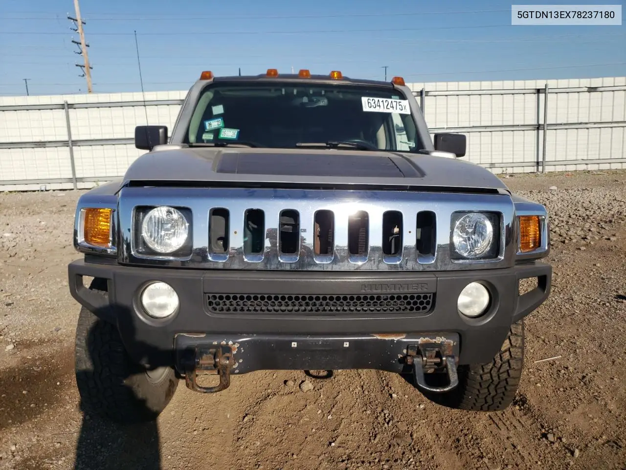 2007 Hummer H3 VIN: 5GTDN13EX78237180 Lot: 63412475