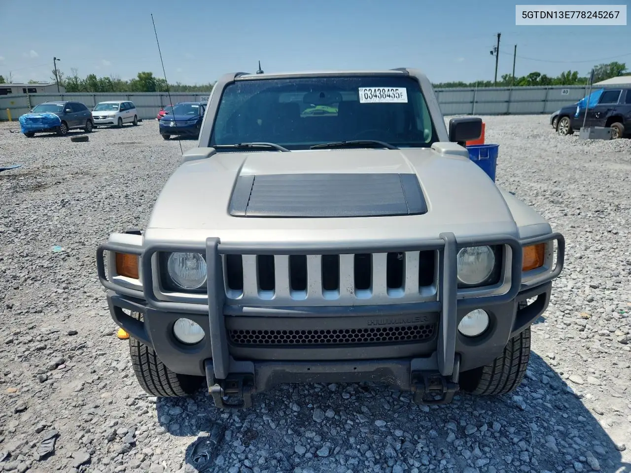 2007 Hummer H3 VIN: 5GTDN13E778245267 Lot: 63438435