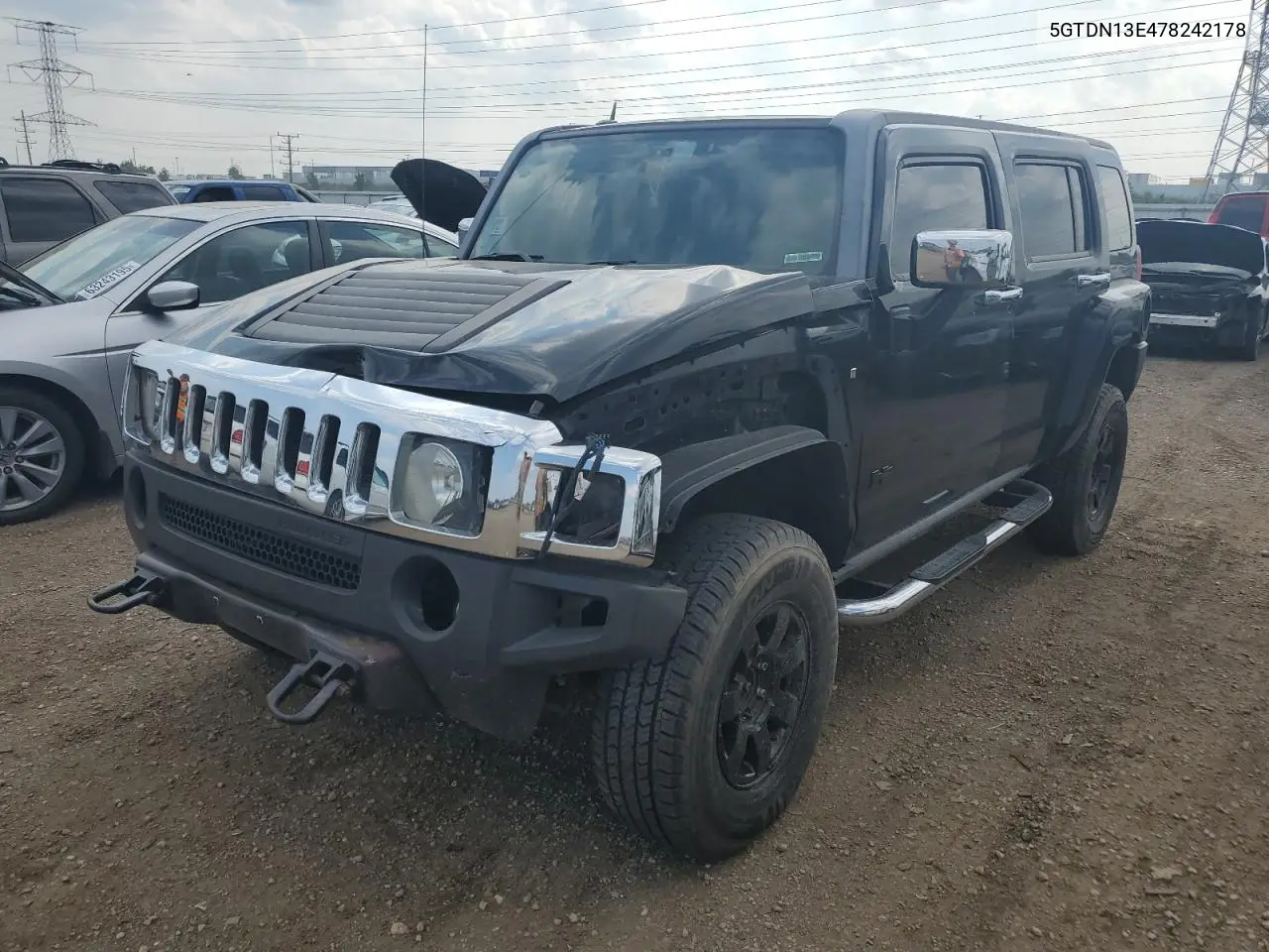 2007 Hummer H3 VIN: 5GTDN13E478242178 Lot: 63719225
