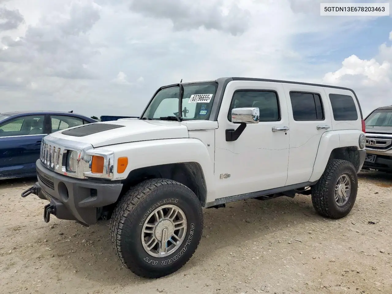 2007 Hummer H3 VIN: 5GTDN13E678203463 Lot: 63796655