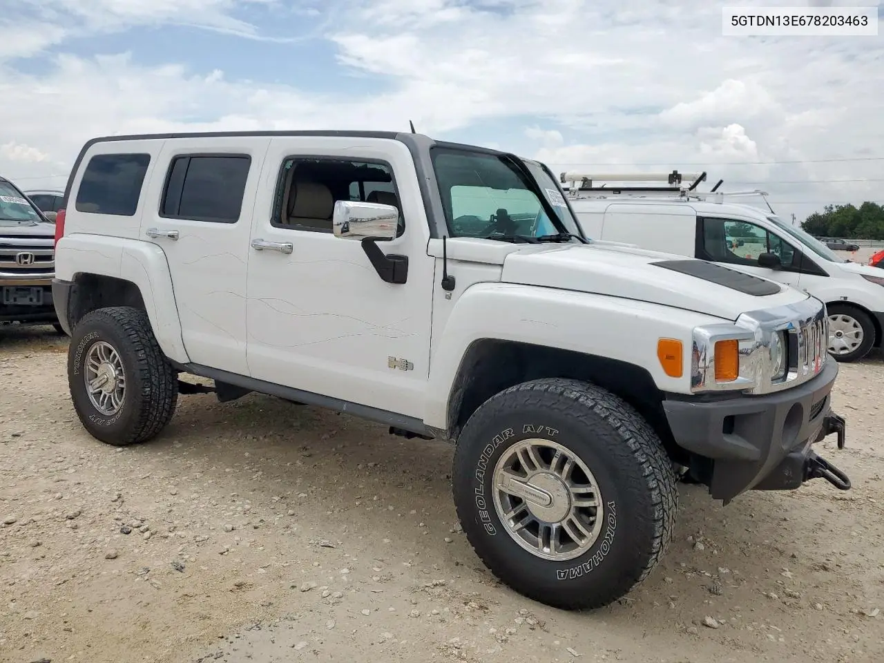 2007 Hummer H3 VIN: 5GTDN13E678203463 Lot: 63796655
