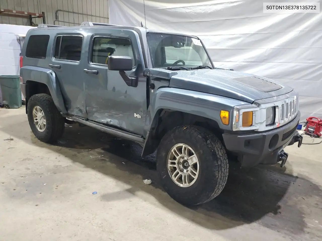 2007 Hummer H3 VIN: 5GTDN13E378135722 Lot: 64122755