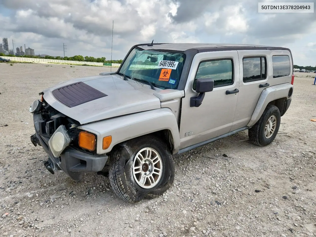 2007 Hummer H3 VIN: 5GTDN13E378204943 Lot: 64861995