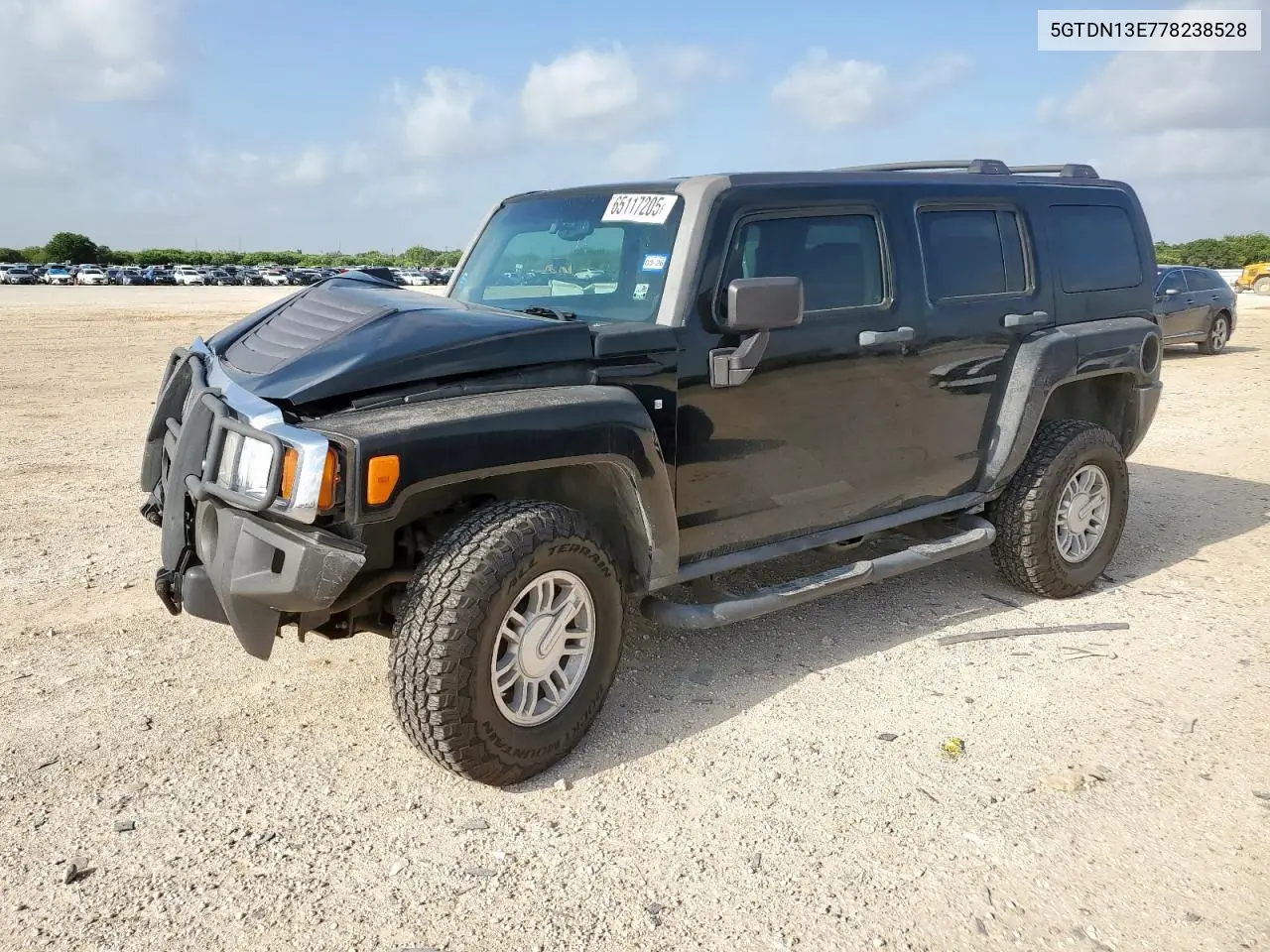 2007 Hummer H3 VIN: 5GTDN13E778238528 Lot: 65117205