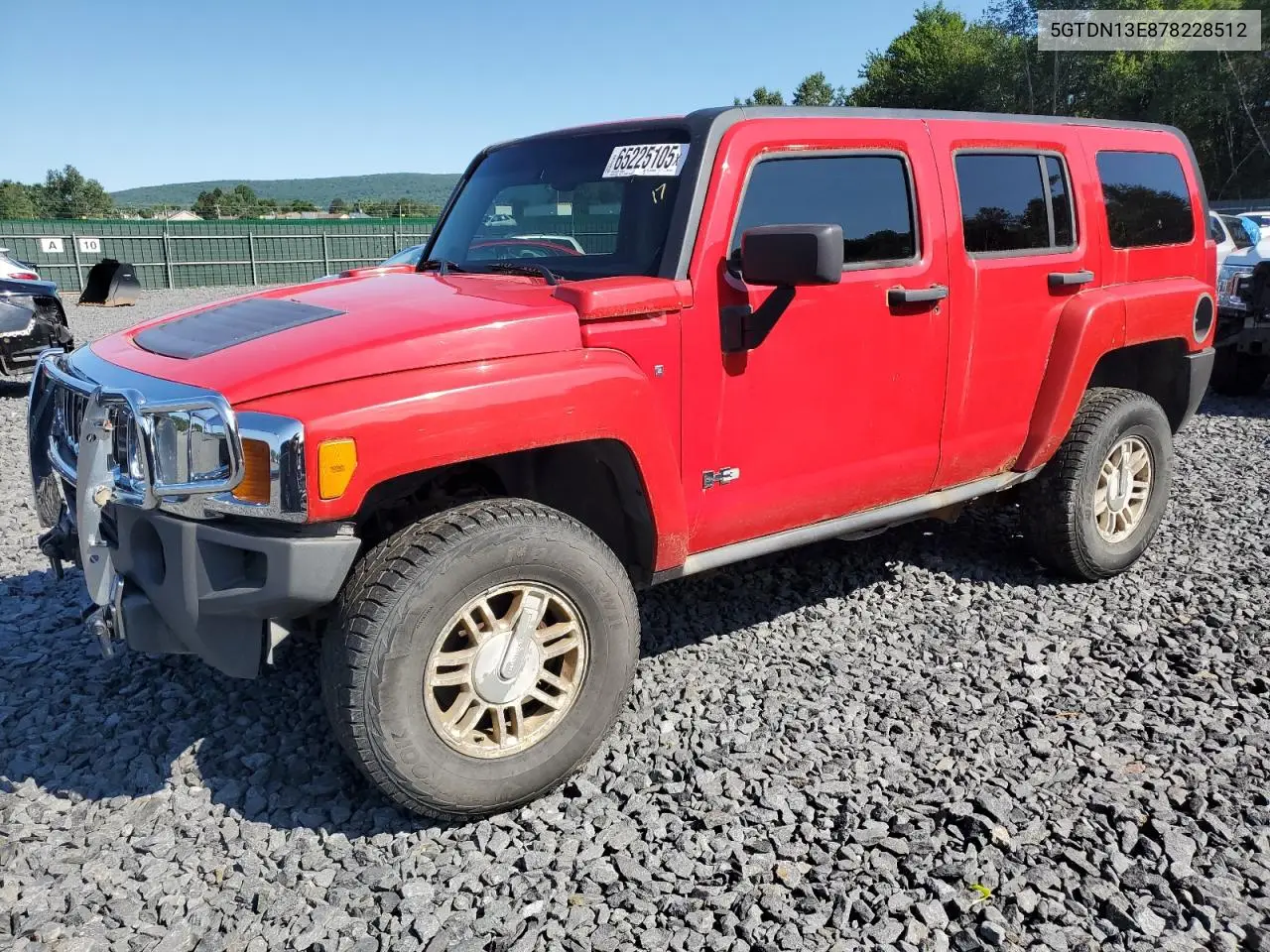 2007 Hummer H3 VIN: 5GTDN13E878228512 Lot: 65225105