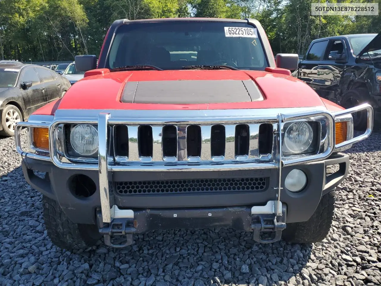 2007 Hummer H3 VIN: 5GTDN13E878228512 Lot: 65225105