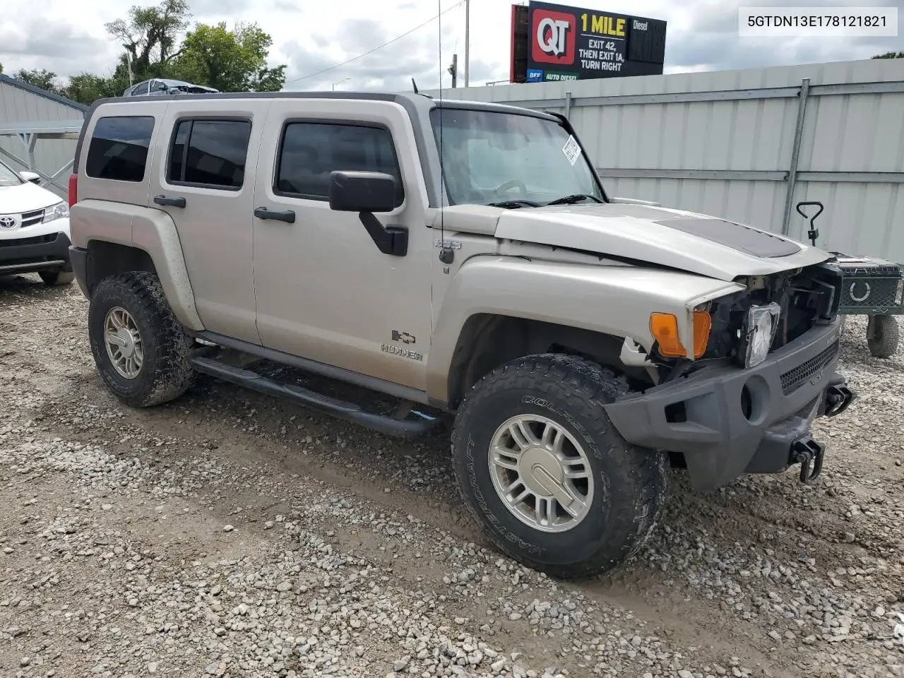 2007 Hummer H3 VIN: 5GTDN13E178121821 Lot: 65277095
