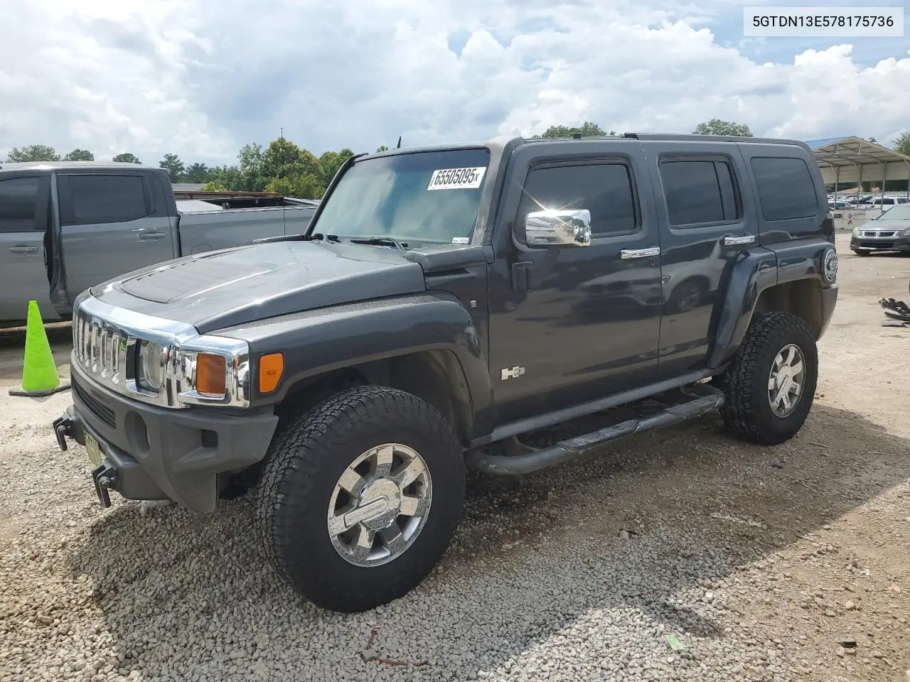 2007 Hummer H3 VIN: 5GTDN13E578175736 Lot: 65505095
