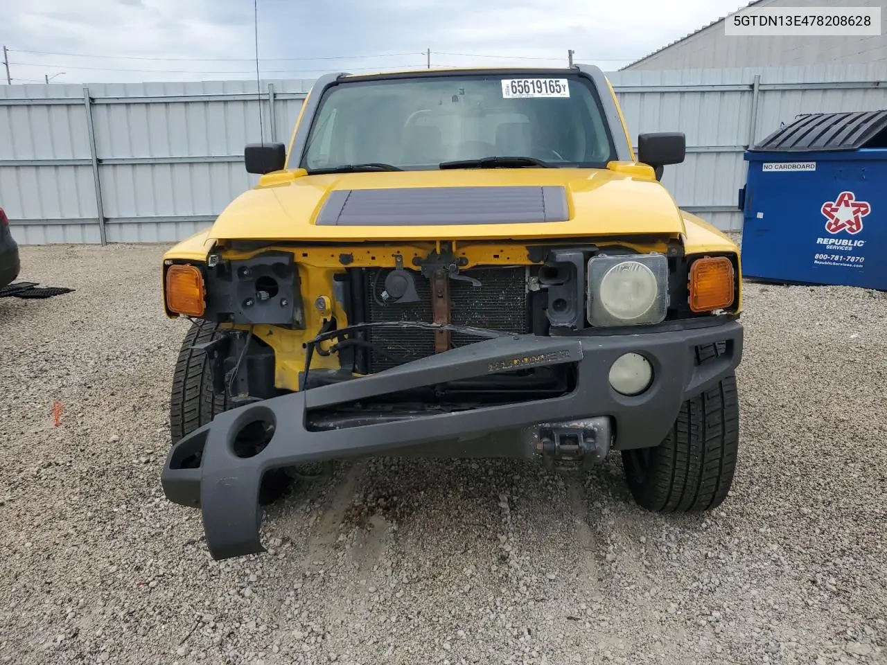 2007 Hummer H3 VIN: 5GTDN13E478208628 Lot: 65619165