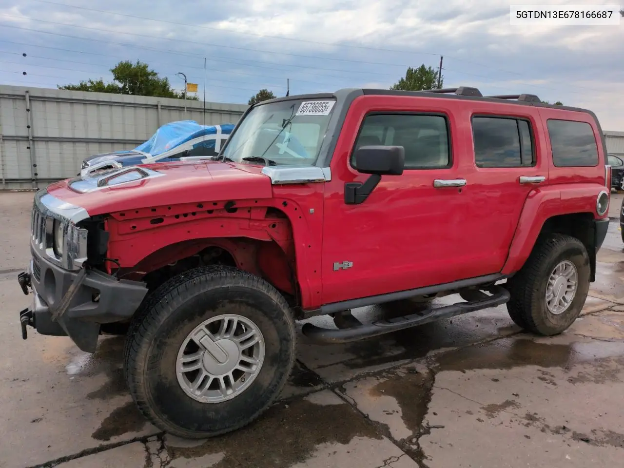 2007 Hummer H3 VIN: 5GTDN13E678166687 Lot: 65736055