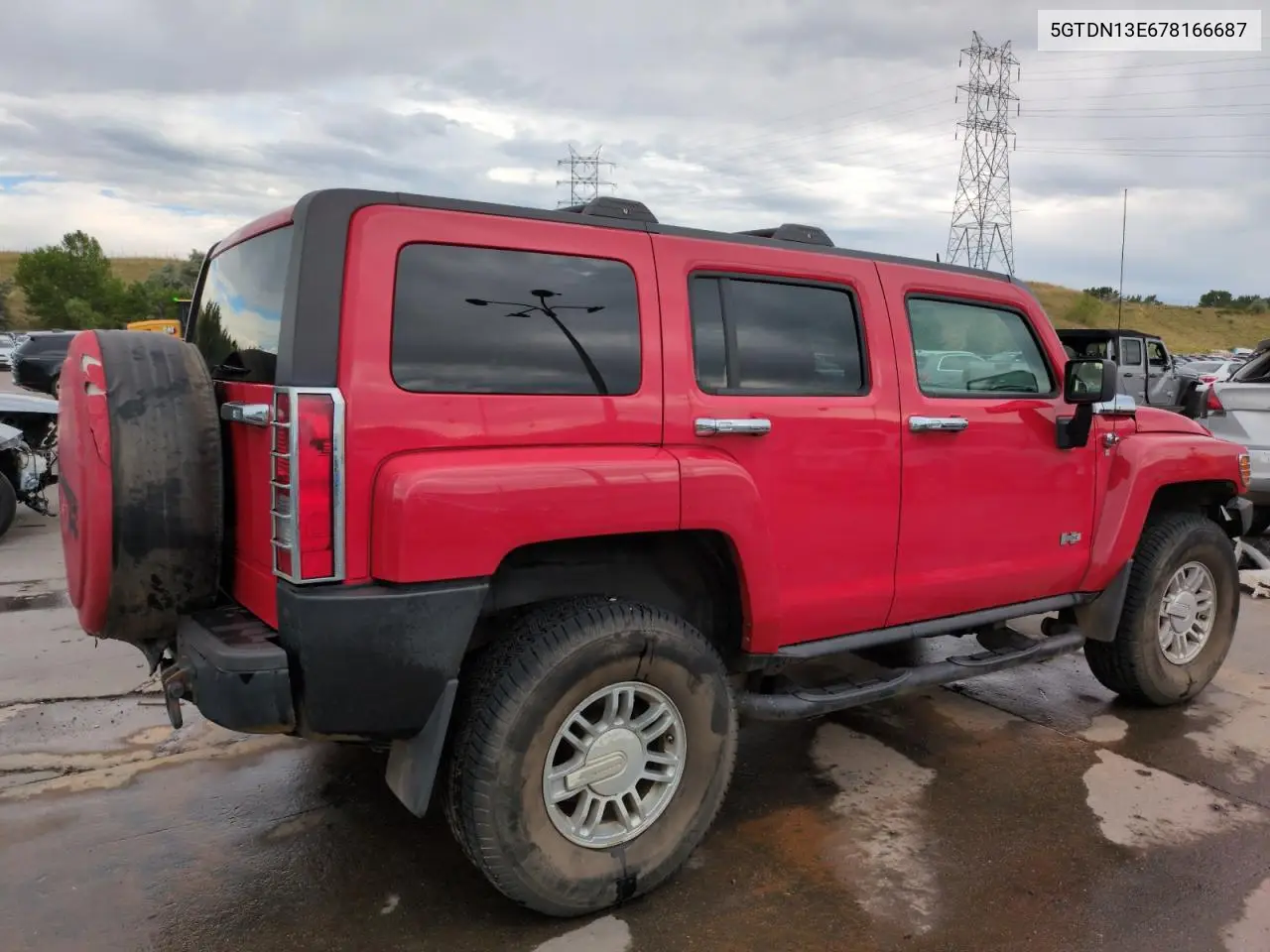 2007 Hummer H3 VIN: 5GTDN13E678166687 Lot: 65736055