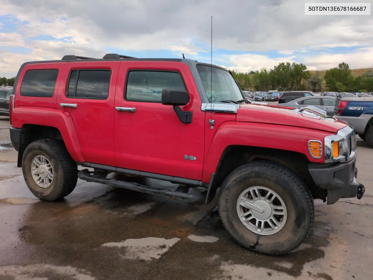 2007 Hummer H3 VIN: 5GTDN13E678166687 Lot: 65736055