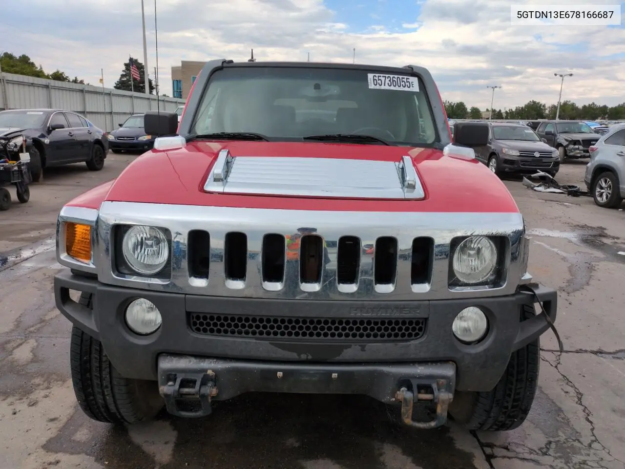 2007 Hummer H3 VIN: 5GTDN13E678166687 Lot: 65736055