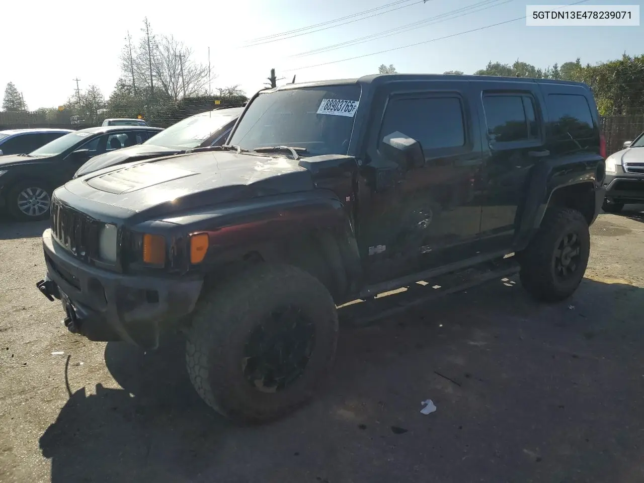 2007 Hummer H3 VIN: 5GTDN13E478239071 Lot: 88903765