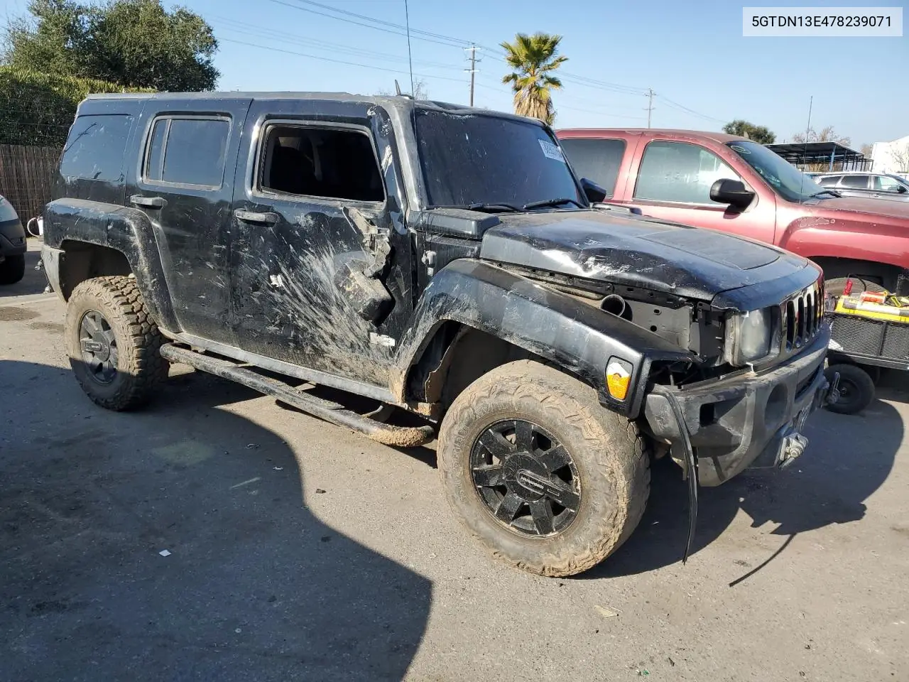 2007 Hummer H3 VIN: 5GTDN13E478239071 Lot: 88903765