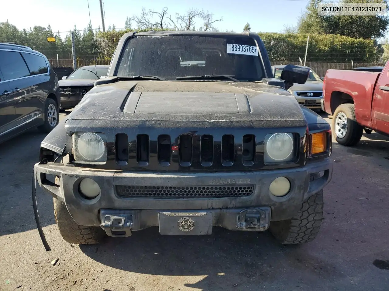 2007 Hummer H3 VIN: 5GTDN13E478239071 Lot: 88903765