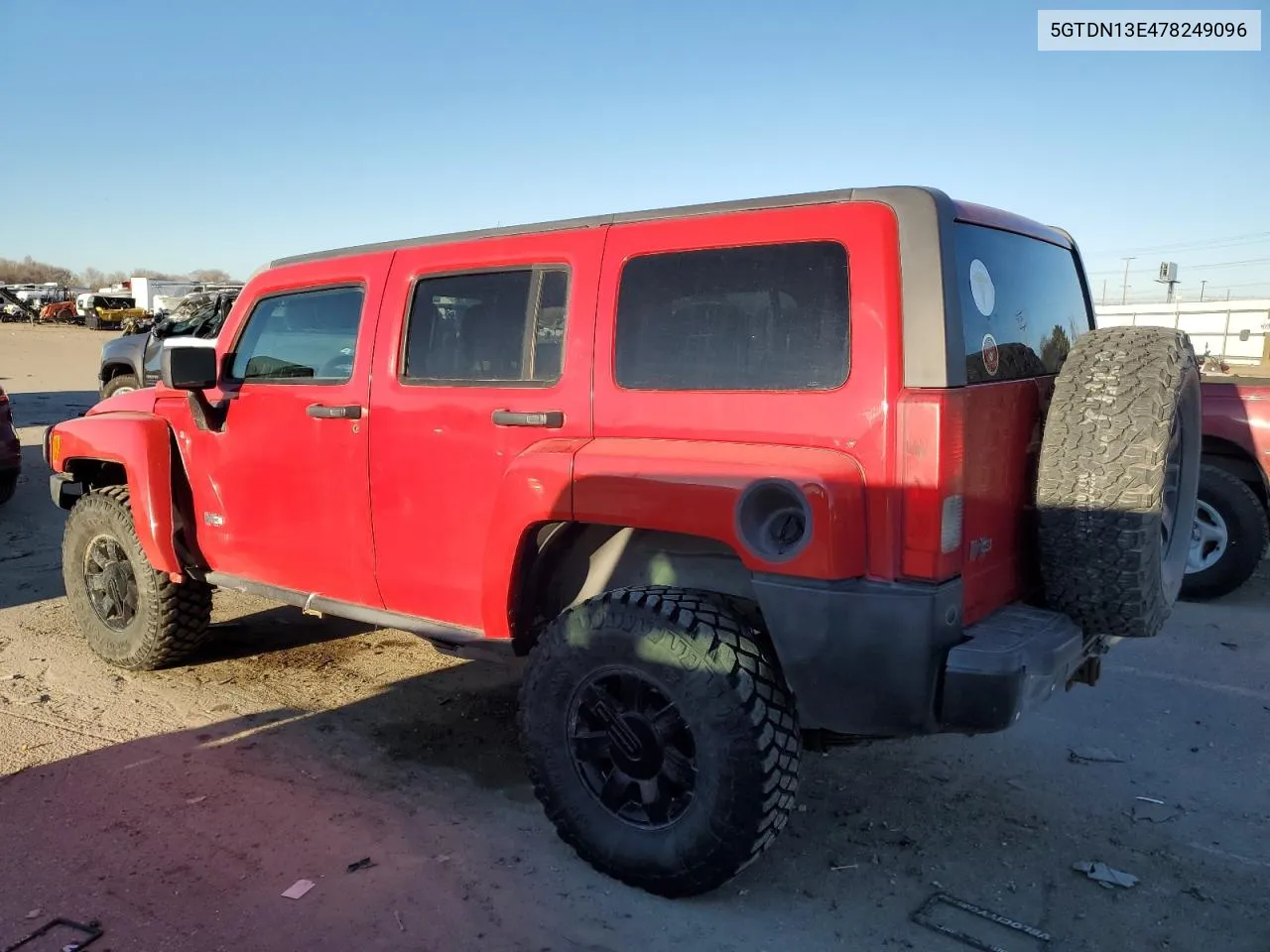 2007 Hummer H3 VIN: 5GTDN13E478249096 Lot: 88992075
