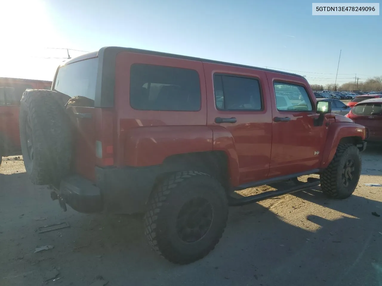 2007 Hummer H3 VIN: 5GTDN13E478249096 Lot: 88992075