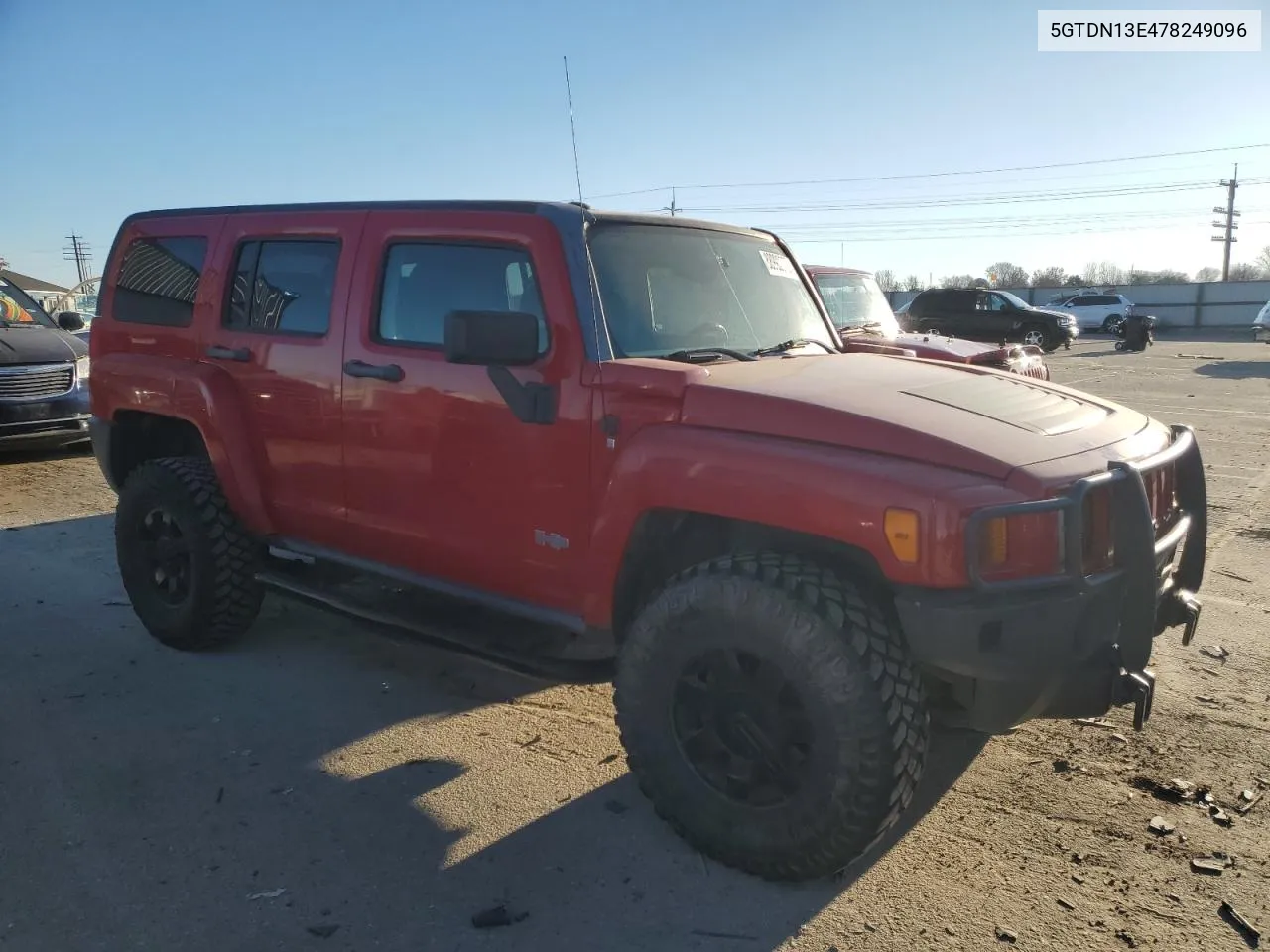 2007 Hummer H3 VIN: 5GTDN13E478249096 Lot: 88992075