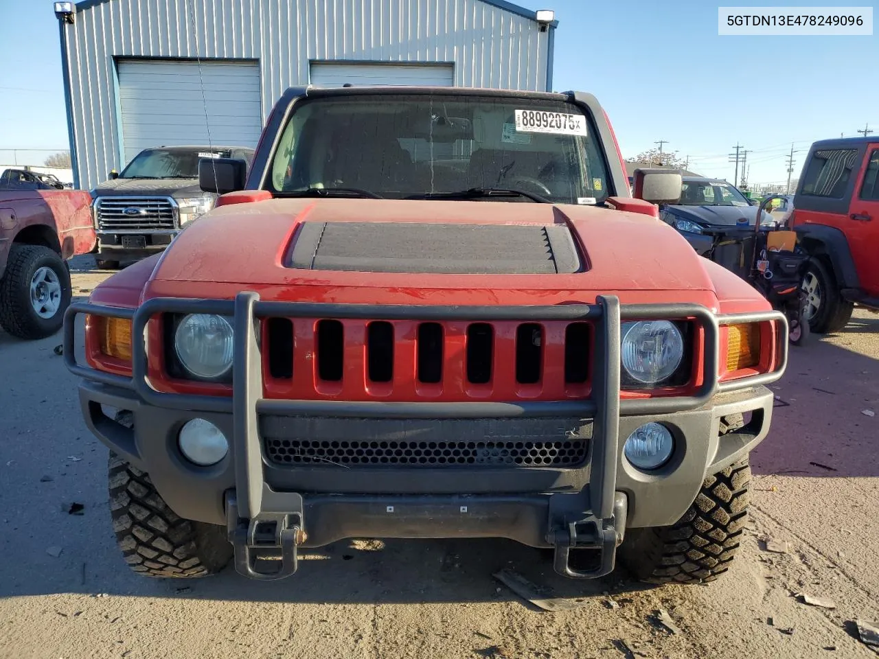 2007 Hummer H3 VIN: 5GTDN13E478249096 Lot: 88992075