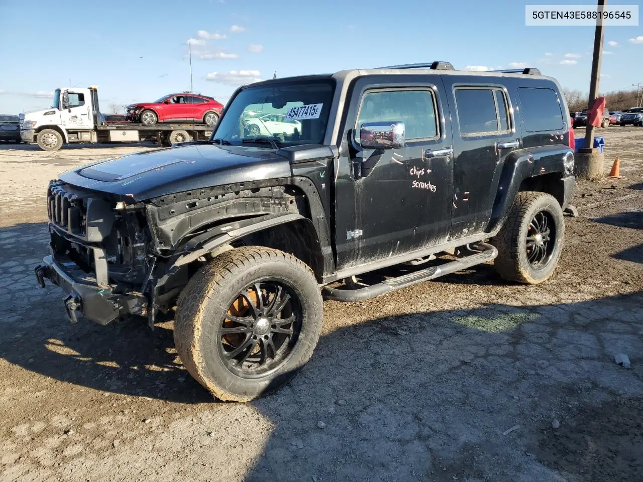 2008 Hummer H3 Luxury VIN: 5GTEN43E588196545 Lot: 45477415