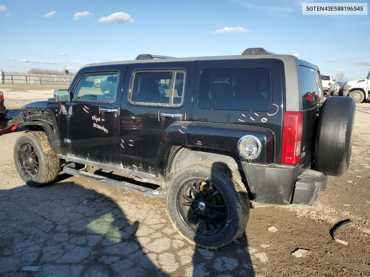 2008 Hummer H3 Luxury VIN: 5GTEN43E588196545 Lot: 45477415