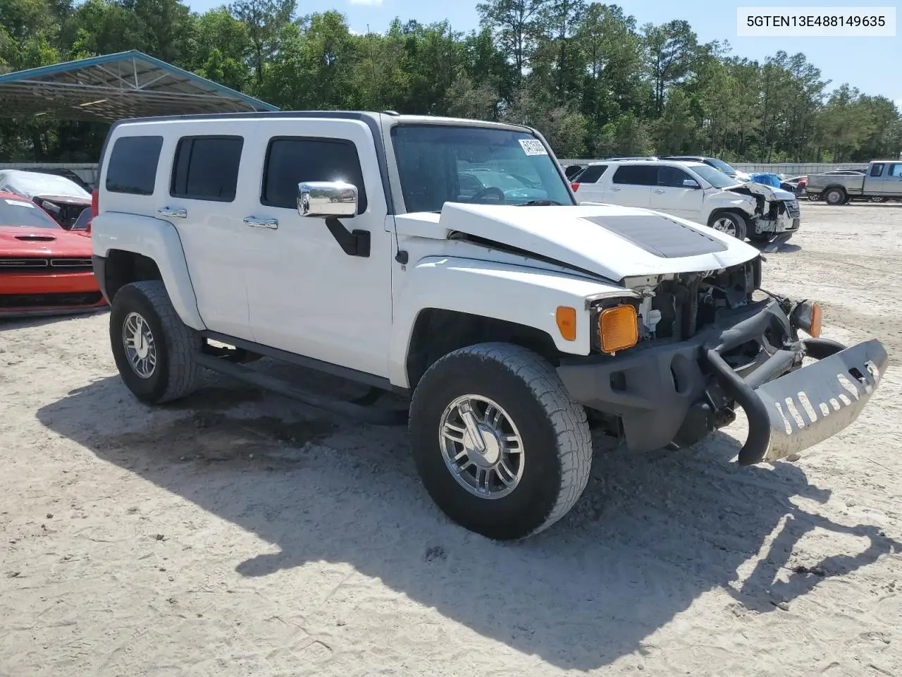 2008 Hummer H3 VIN: 5GTEN13E488149635 Lot: 54715305