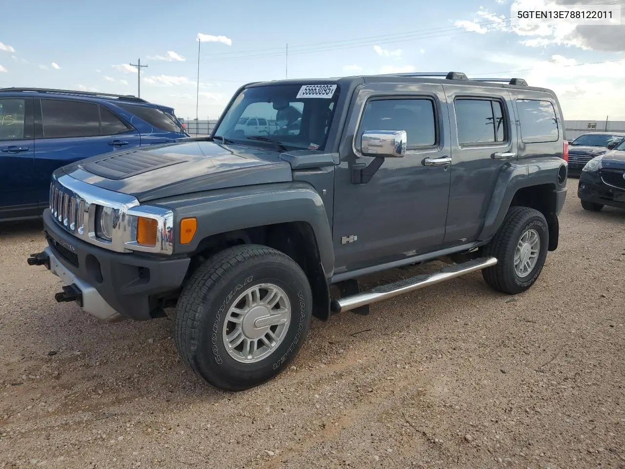 2008 Hummer H3 VIN: 5GTEN13E788122011 Lot: 55663095