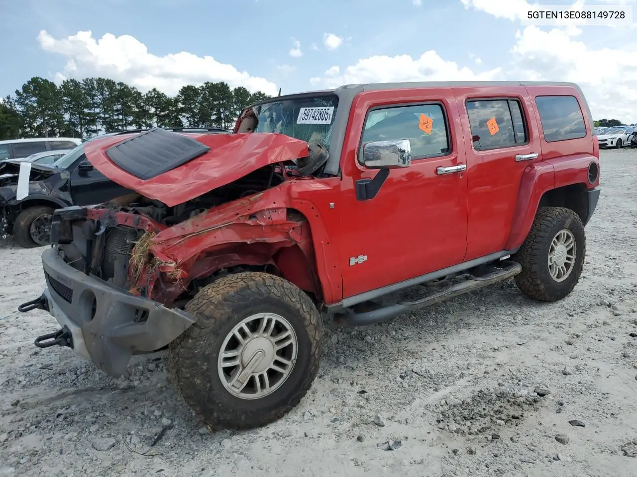 2008 Hummer H3 VIN: 5GTEN13E088149728 Lot: 59742805