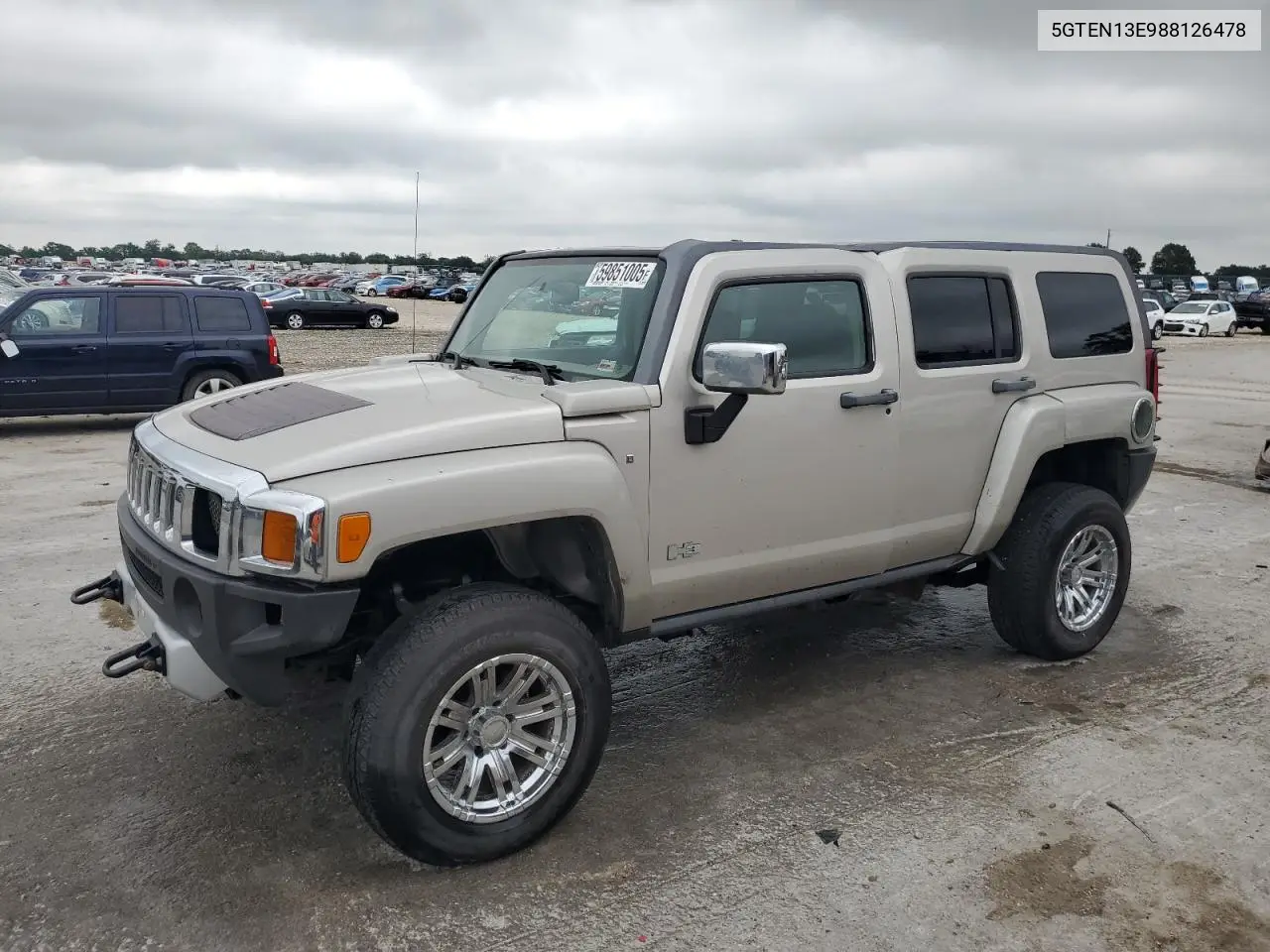 2008 Hummer H3 VIN: 5GTEN13E988126478 Lot: 59851005