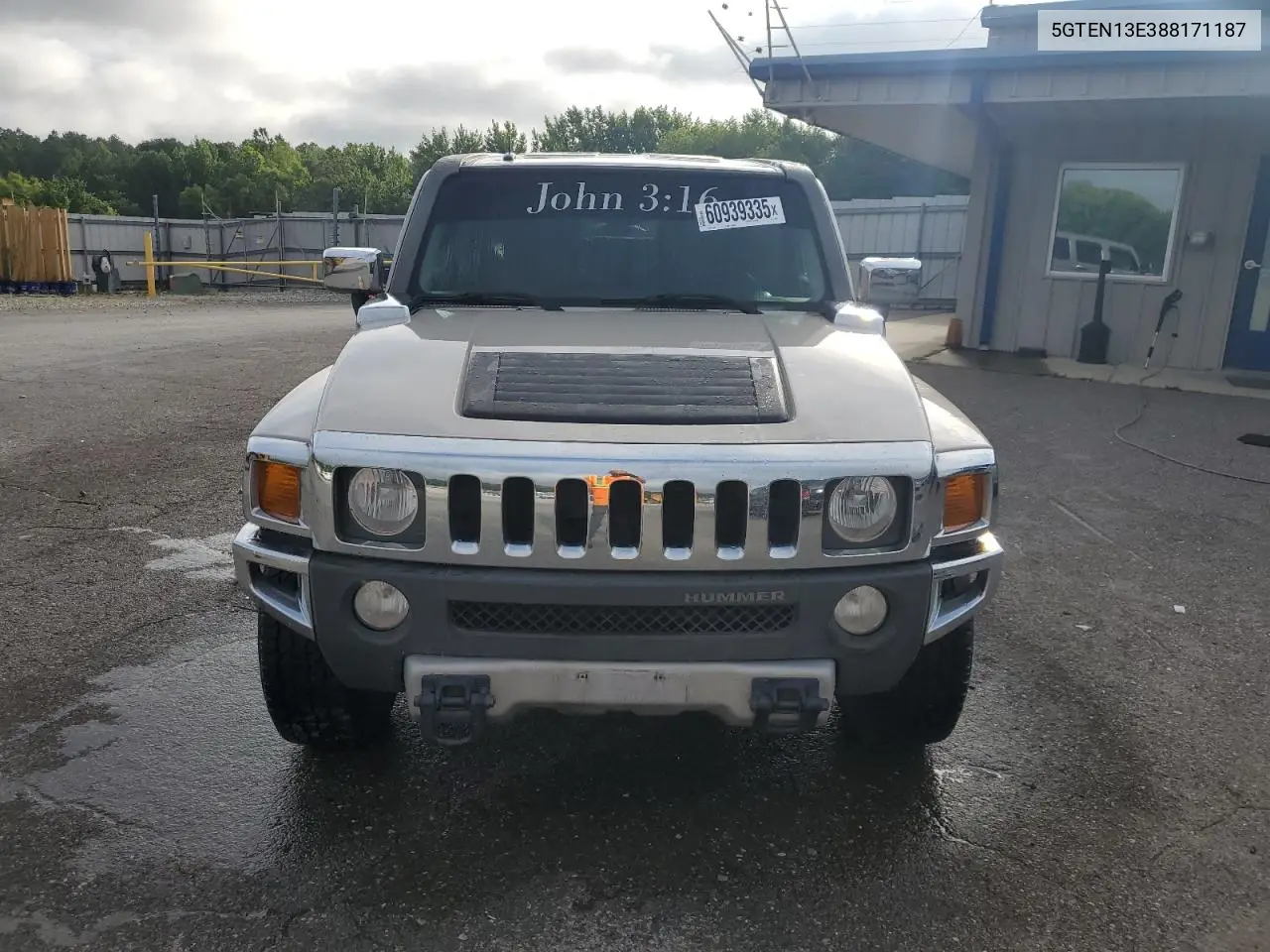 2008 Hummer H3 VIN: 5GTEN13E388171187 Lot: 60939335