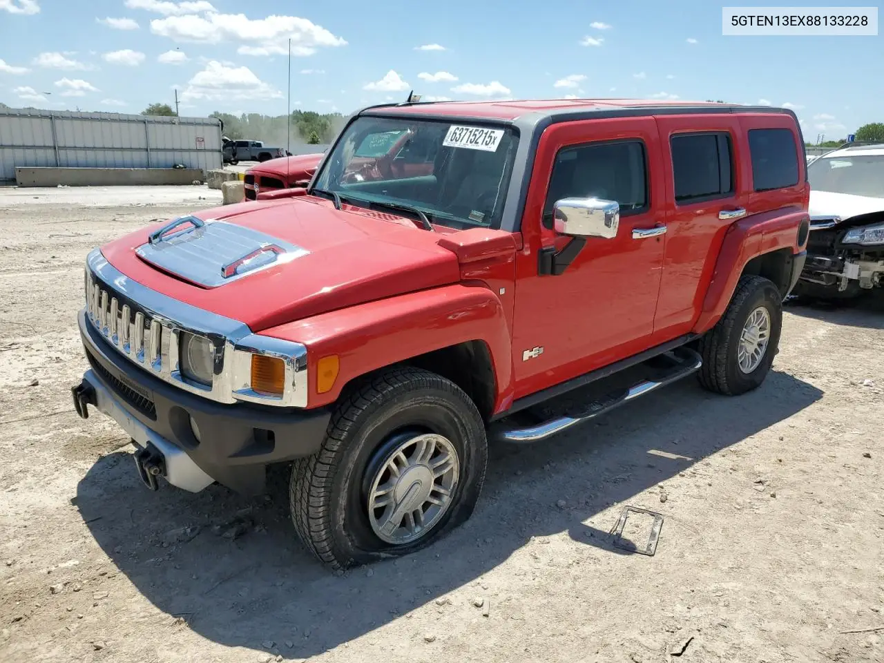 2008 Hummer H3 VIN: 5GTEN13EX88133228 Lot: 63715215
