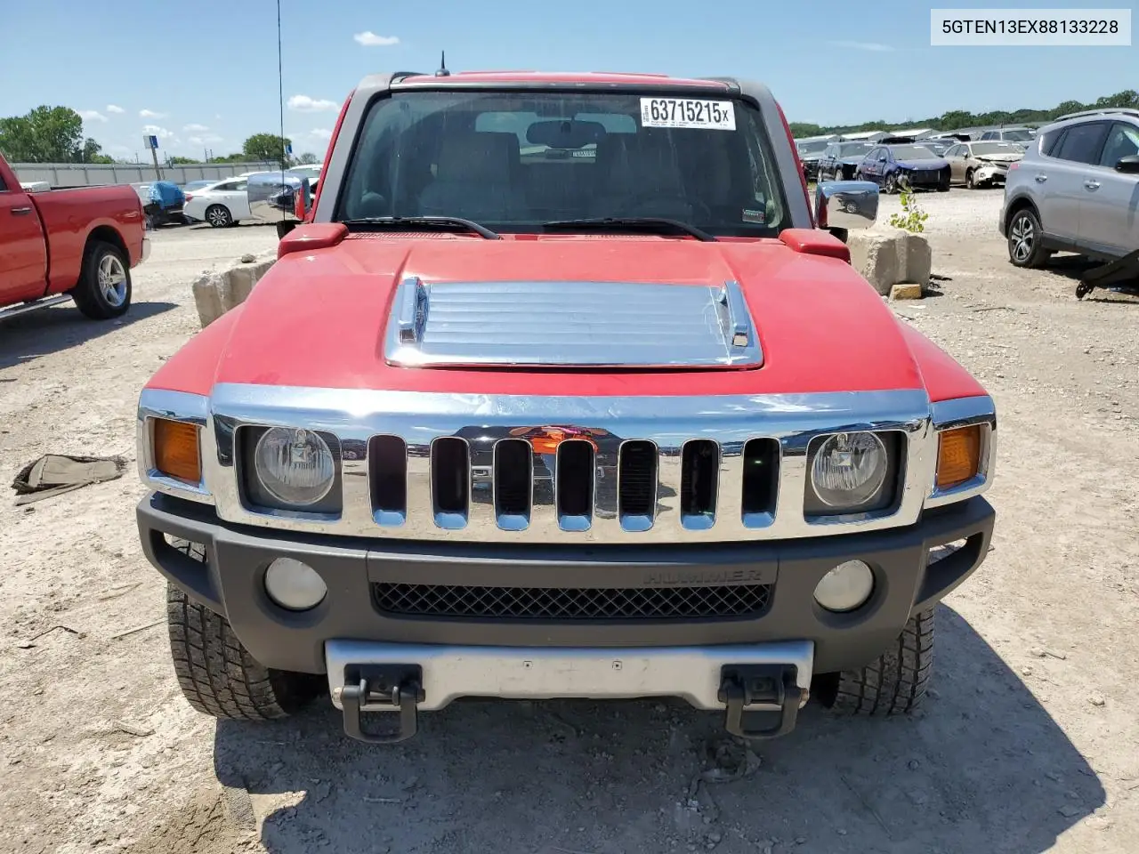2008 Hummer H3 VIN: 5GTEN13EX88133228 Lot: 63715215