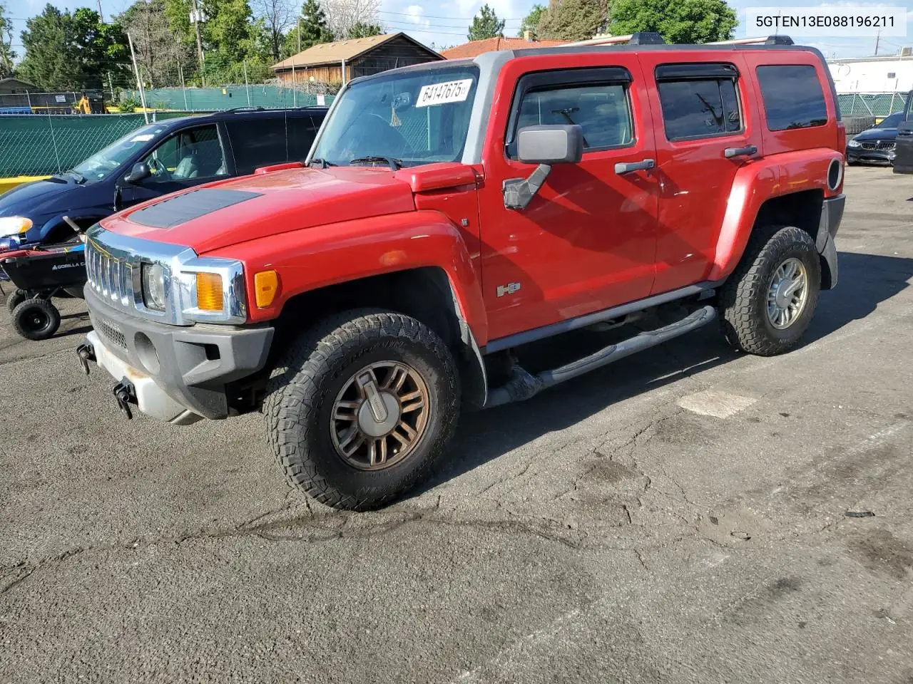 2008 Hummer H3 VIN: 5GTEN13E088196211 Lot: 64147675
