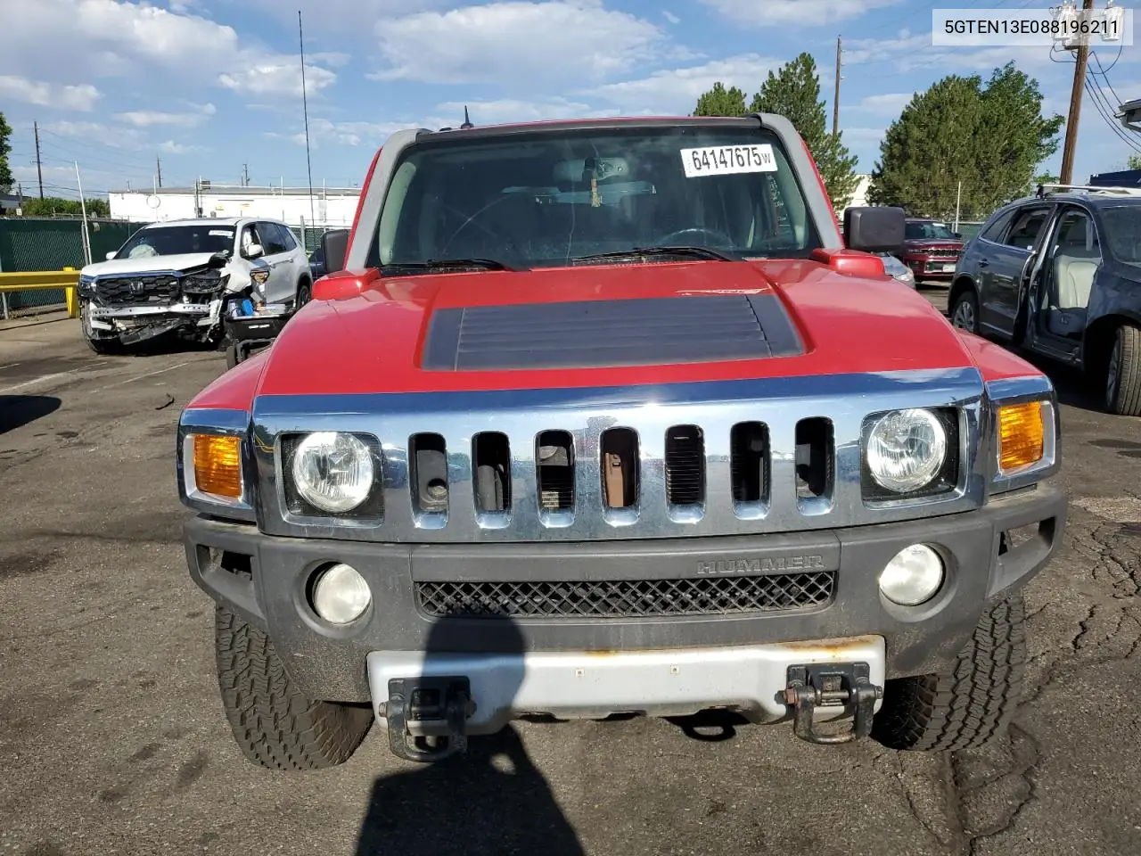 2008 Hummer H3 VIN: 5GTEN13E088196211 Lot: 64147675
