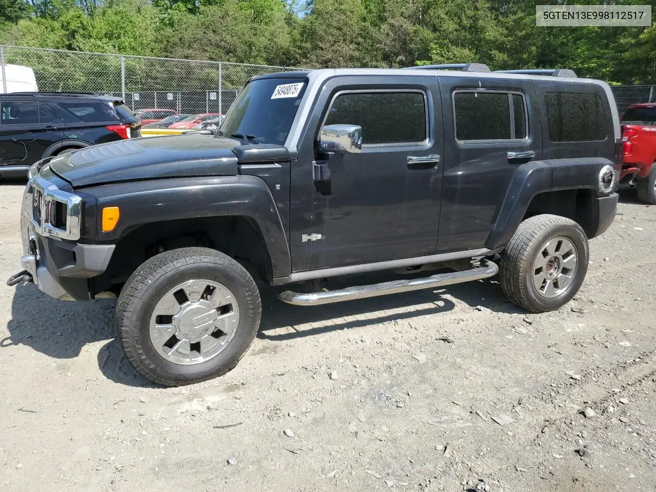 2009 Hummer H3 VIN: 5GTEN13E998112517 Lot: 55391135