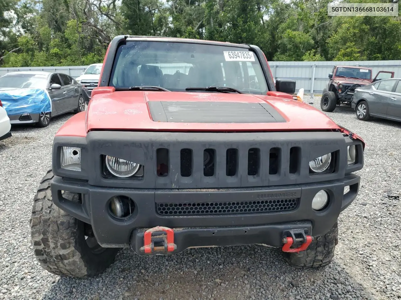 2016 Hummer H3 VIN: 5GTDN136668103614 Lot: 63947835