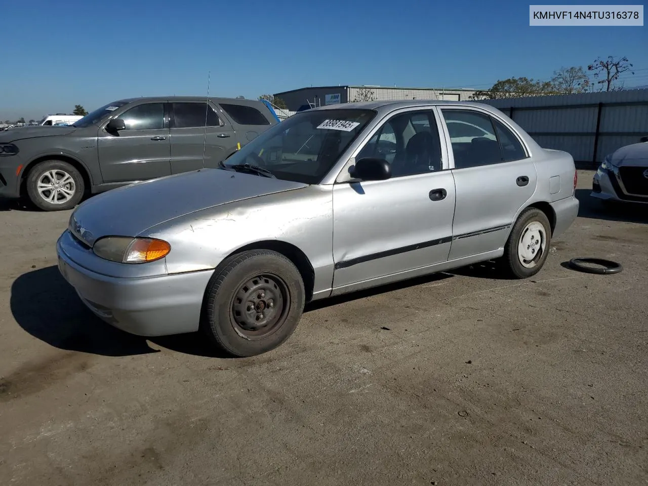 1996 Hyundai Accent Base VIN: KMHVF14N4TU316378 Lot: 88981945