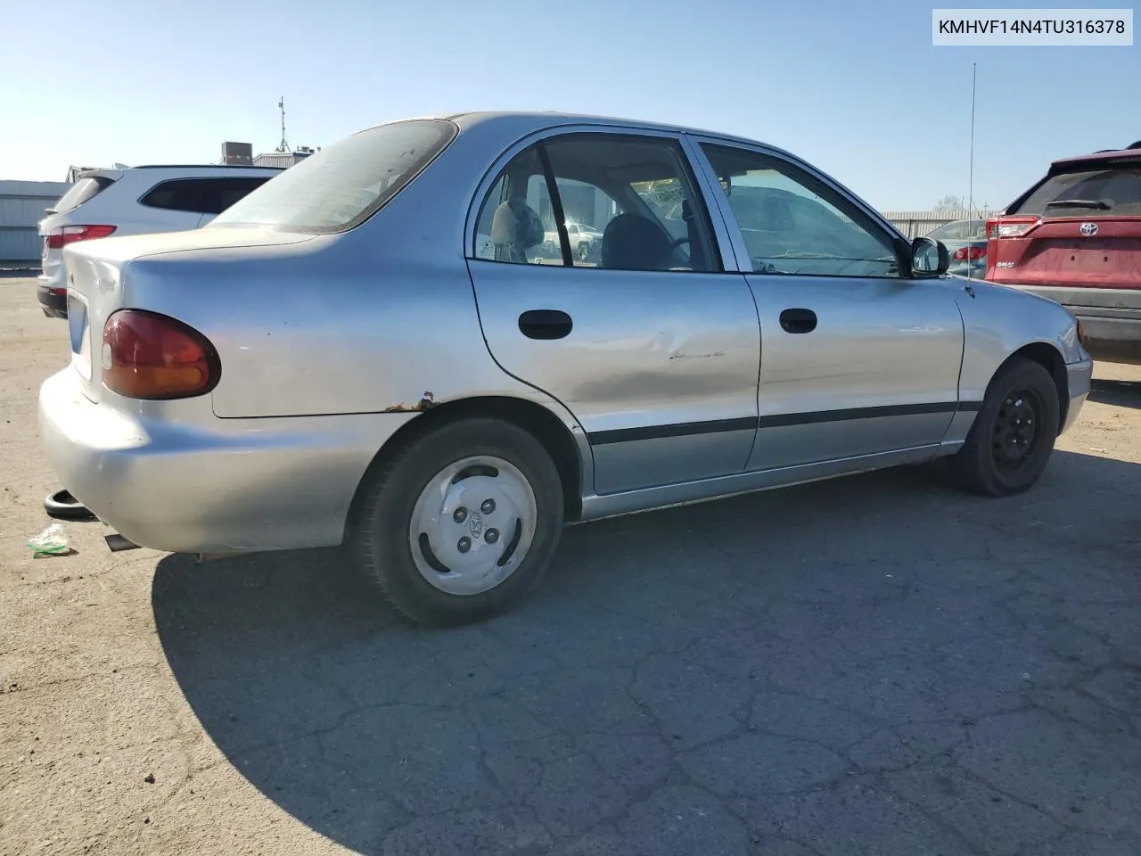 1996 Hyundai Accent Base VIN: KMHVF14N4TU316378 Lot: 88981945