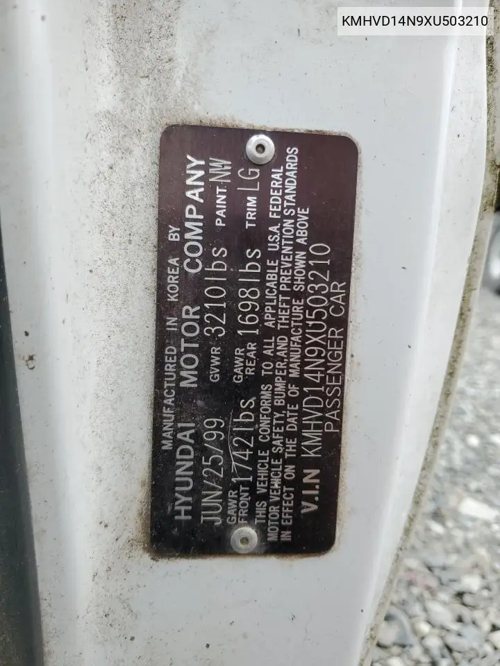 1999 Hyundai Accent L VIN: KMHVD14N9XU503210 Lot: 56486325