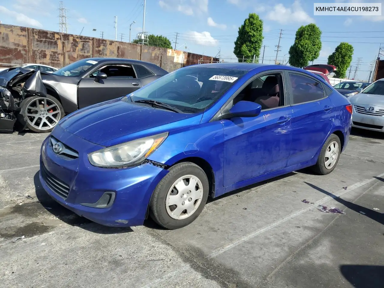 2012 Hyundai Accent Gls VIN: KMHCT4AE4CU198273 Lot: 56573995