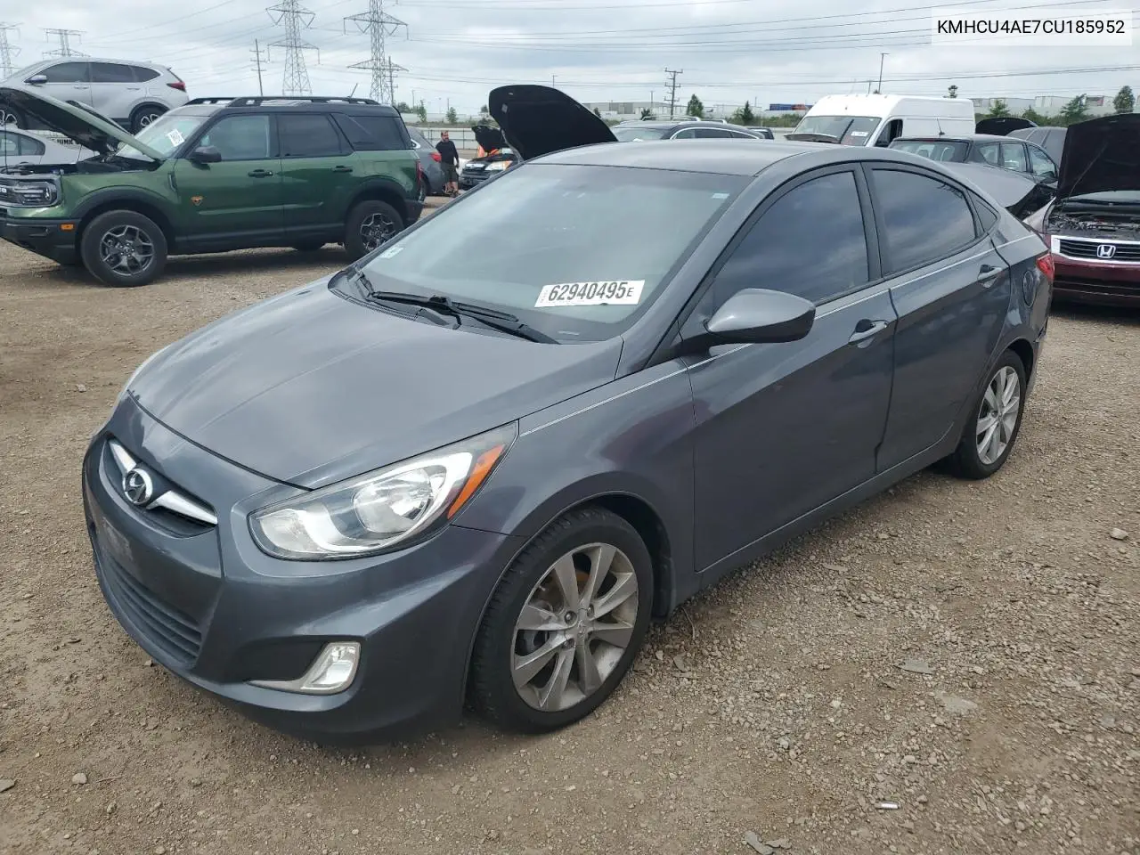 2012 Hyundai Accent Gls VIN: KMHCU4AE7CU185952 Lot: 62940495