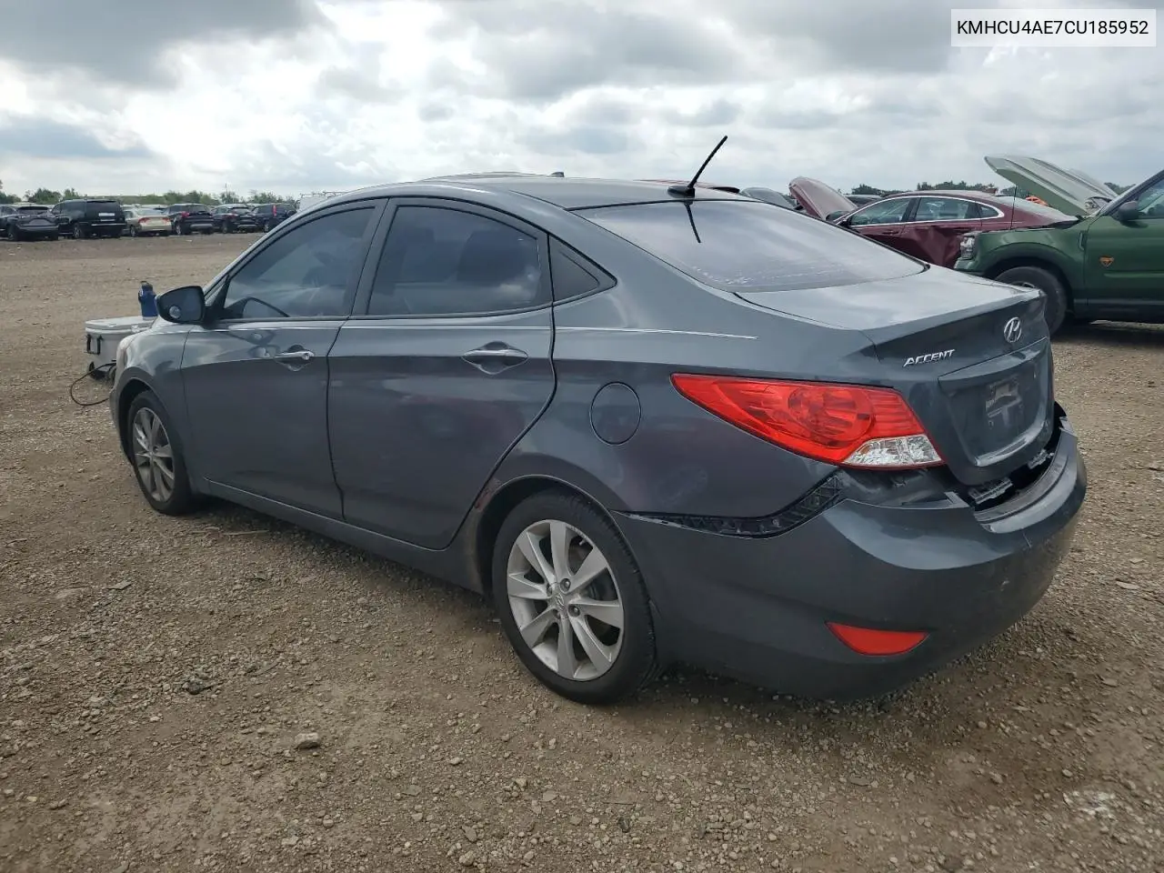 2012 Hyundai Accent Gls VIN: KMHCU4AE7CU185952 Lot: 62940495