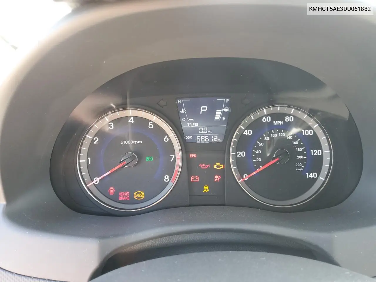 2013 Hyundai Accent Gls VIN: KMHCT5AE3DU061882 Lot: 56989725